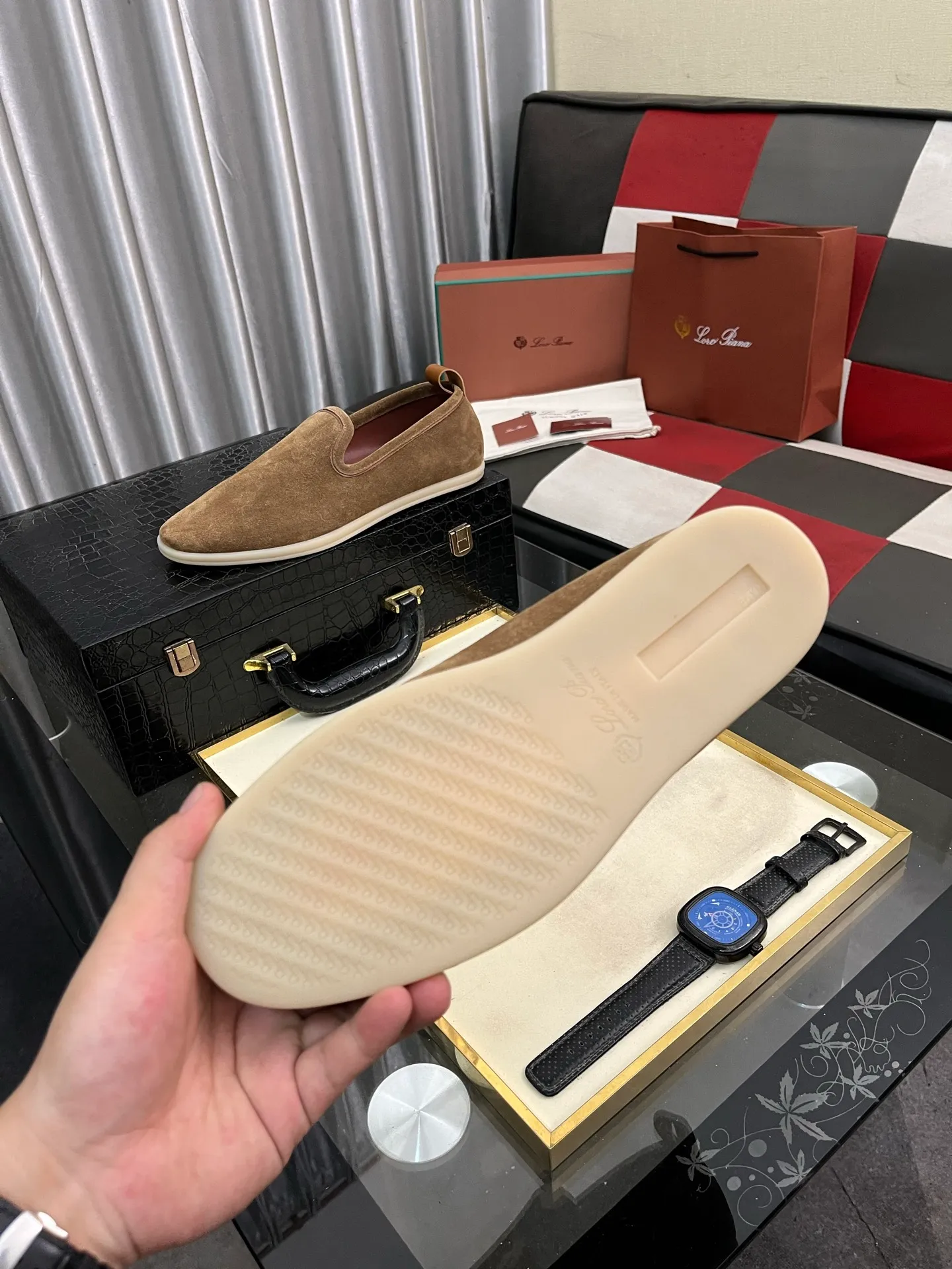 Men's men's shoes 💰420⌚️⌚️Loro*Piana pure original 2023 soft and comfortable LP deerskin flat casual star same style slip-on Loft men's shoes size 38-44